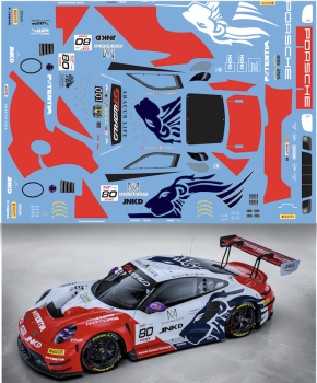 Decal Porsche 911 GT3-R Lionspeed GP GTWC Europe Endurance Cup 2026 #80 FFSFD1019v012